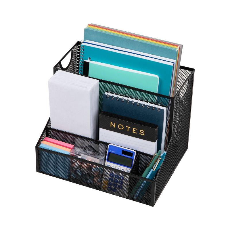 Desktop Organizer, Vertical File Storage, Letter Size, Metal, 12.15"L x 9.5"W x 9.5"H