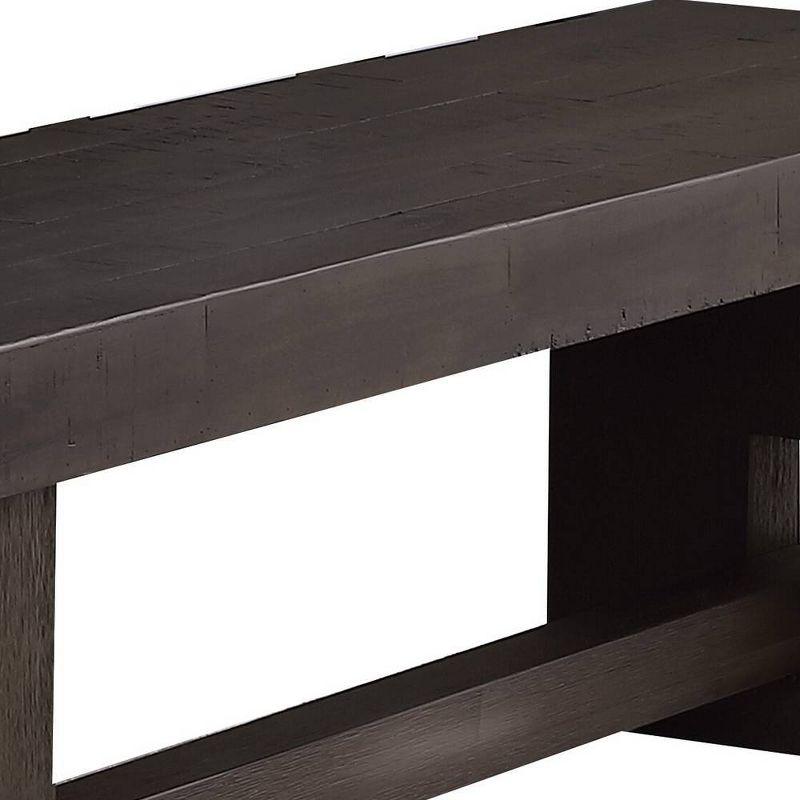 Acme Furniture Haddie Bench Distressed Walnut: Rectangular Wood Frame, Nailhead Trim, Seats 2