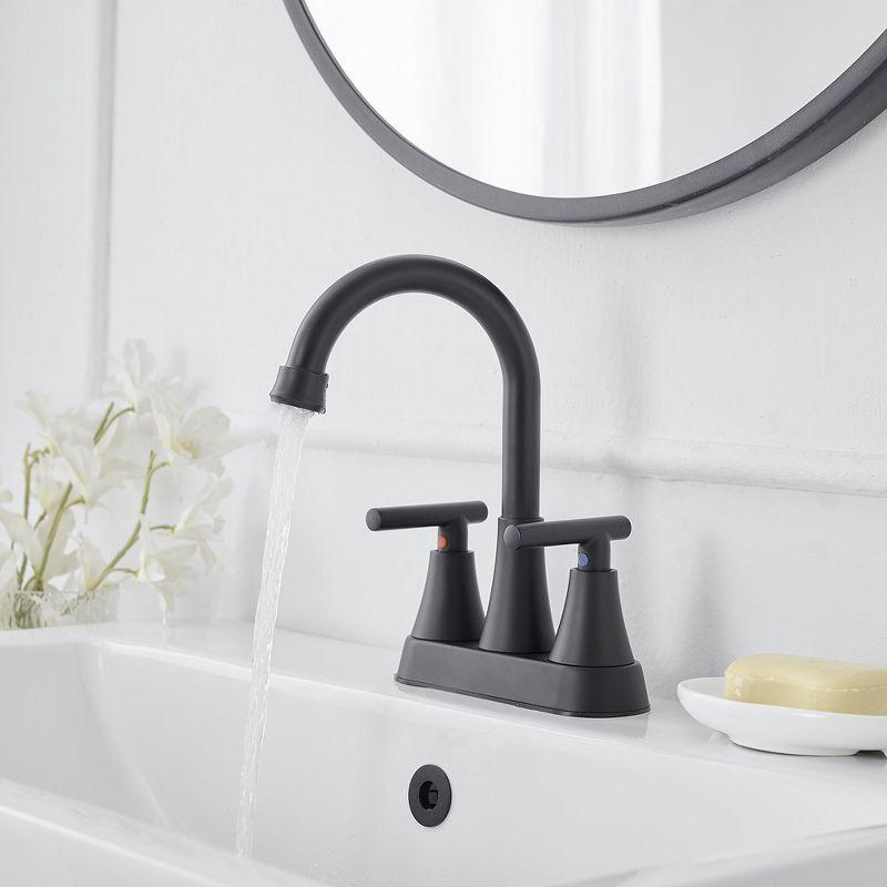 Matte Black Stainless Steel 2-Handle High-Arc Bathroom Faucet