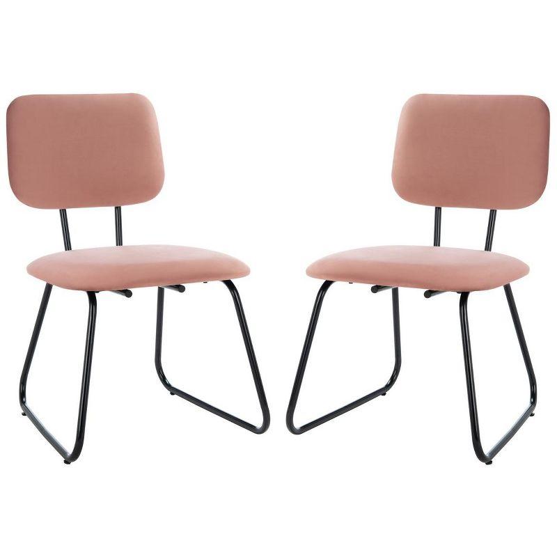 Chavelle Side Chair - ACH6205 - Set of 2 - Dusty Rose/Black - Safavieh