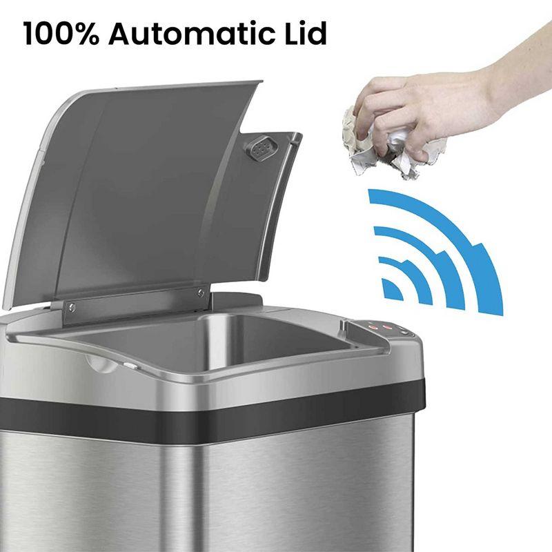 iTouchless Sensor Bathroom Trash Can with AbsorbX Odor Filter and Fragrance 4 Gallon Silver Stainless Steel