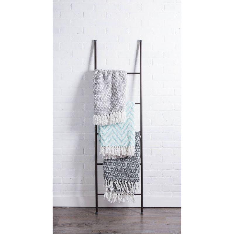 50"x60" Large Chevron Handloom Throw Blanket Aqua - Design Imports: Cotton, Hypoallergenic, Machine Washable