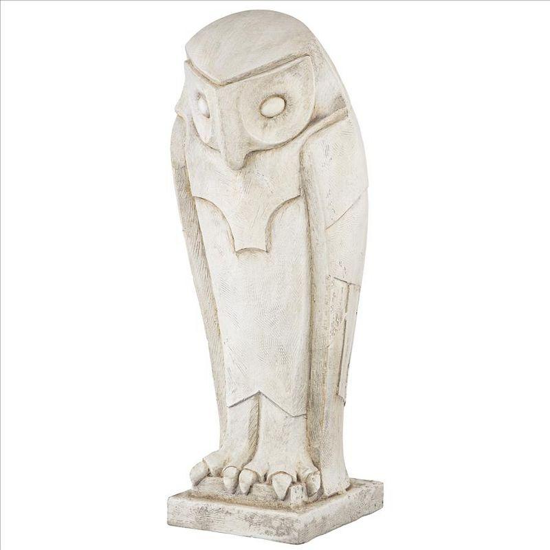 White Resin Art Deco Owl Garden Statue