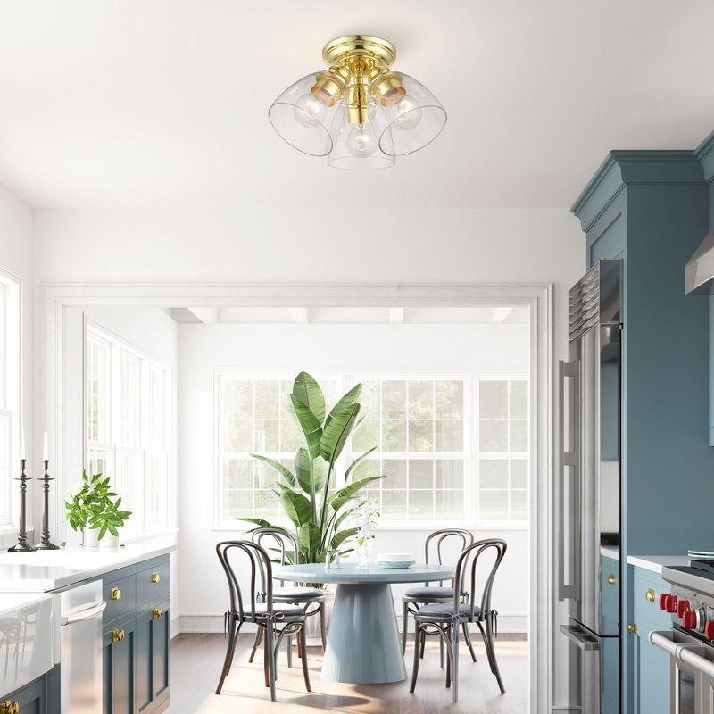 17 Stories Gunnbjorn 3-Light 14.25" Semi Flush Mount