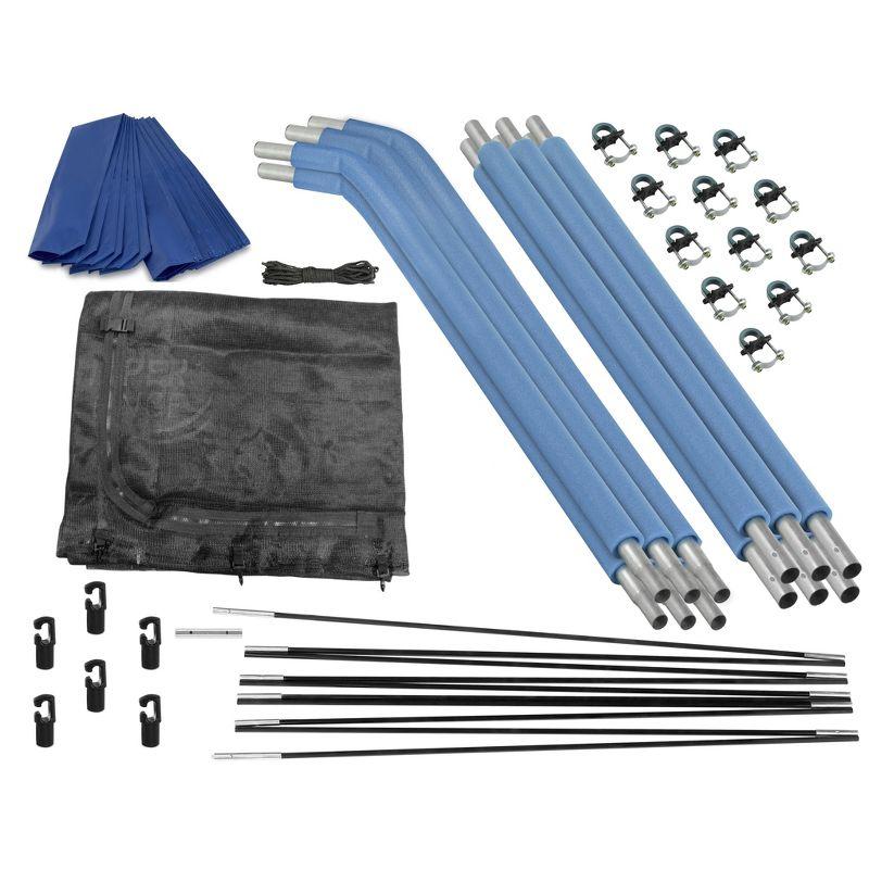 Upper Bounce Trampoline Safety Enclosure Set including Net, 6 Curved Poles, Pole Caps, Pole Foam Sleeves - Fits 8ft Round Trampoline Frame