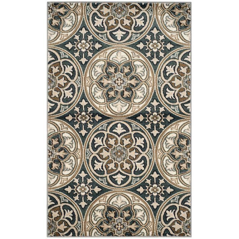 Lyndhurst LNH341 Power Loomed Accent Rug - Slate Blue/Beige - 3'3"x5'3" - Safavieh