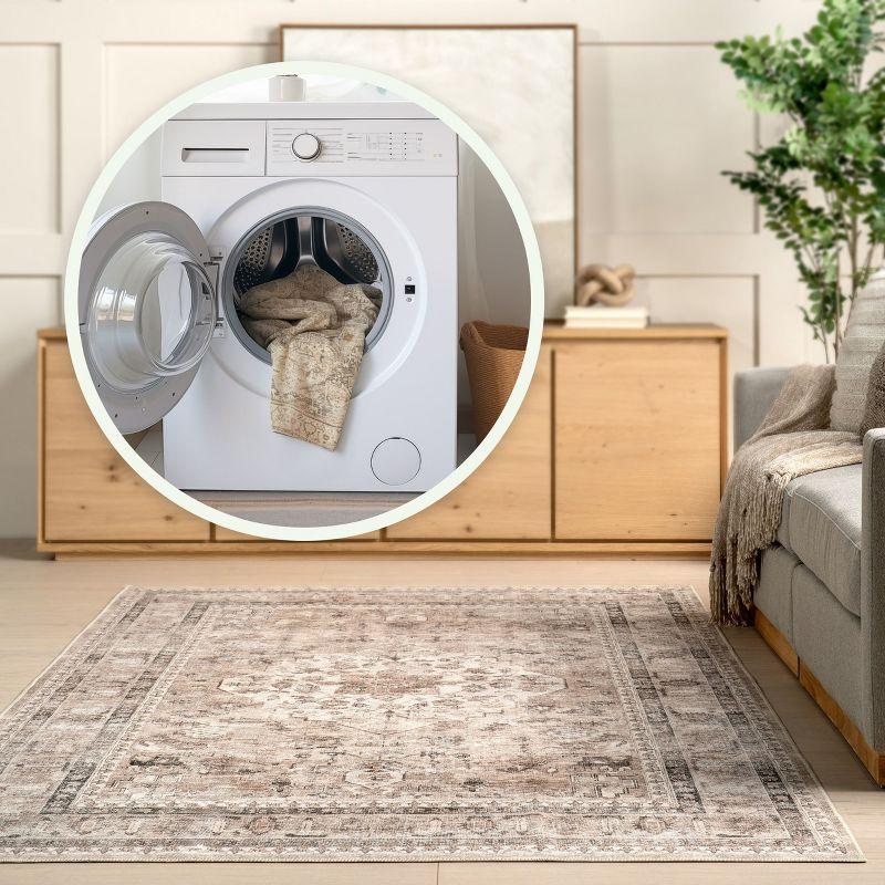 Nuloom Davi Faded Spill Proof Treated Pet Friendly Premium Machine Washable Area Rug, 9' x 12', Stone