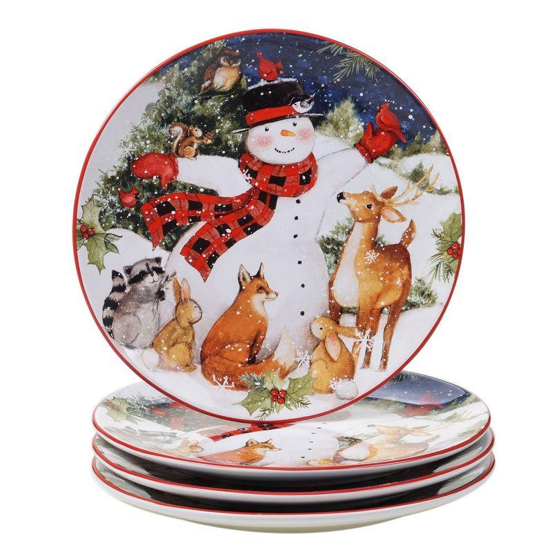 Magic of Christmas Snowman Ceramic 16-Piece Dinnerware Set