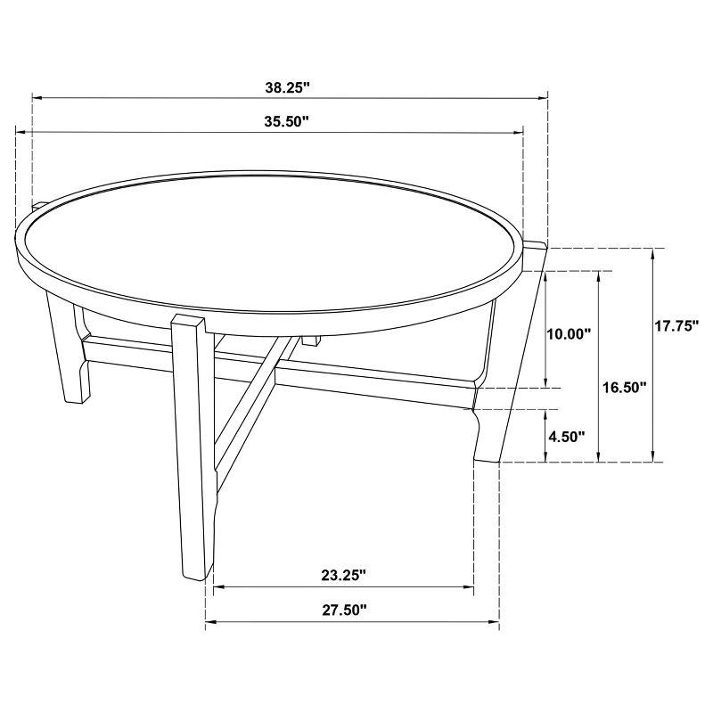 Coaster Home Furnishings COTA Round Solid Wood Coffee Table Dark Brown