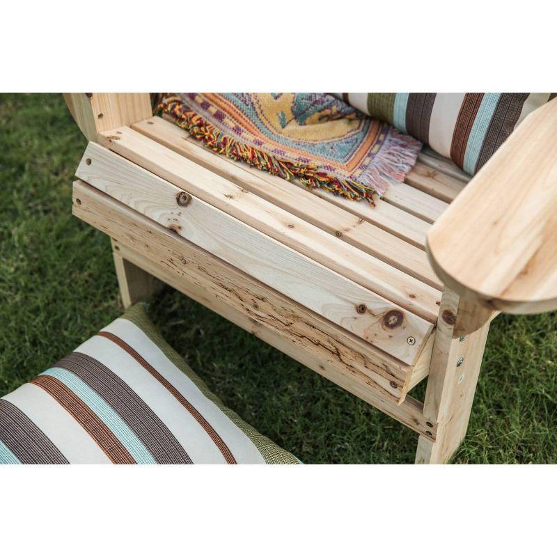 Adirondack Chair Wood - Patio Festival: Solid Fir, Outdoor Seating, Rustic Farmhouse Style, UV & Water-Resistant