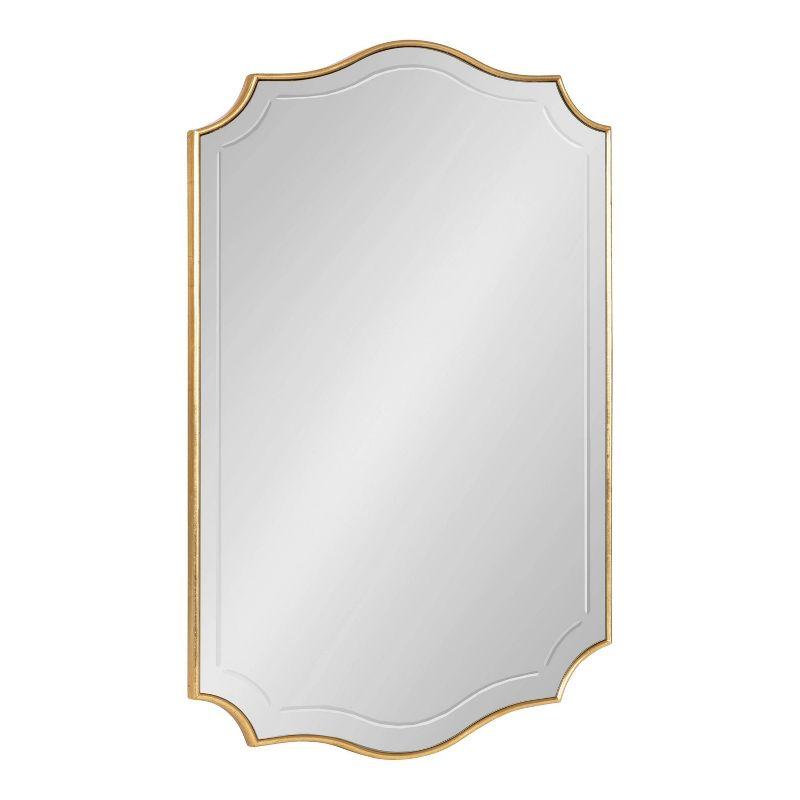 20" x 30" Hollyn Decorative Framed Wall Mirror Gold - Kate & Laurel All Things Decor: Chic Scalloped Edge, Hangs Both Ways