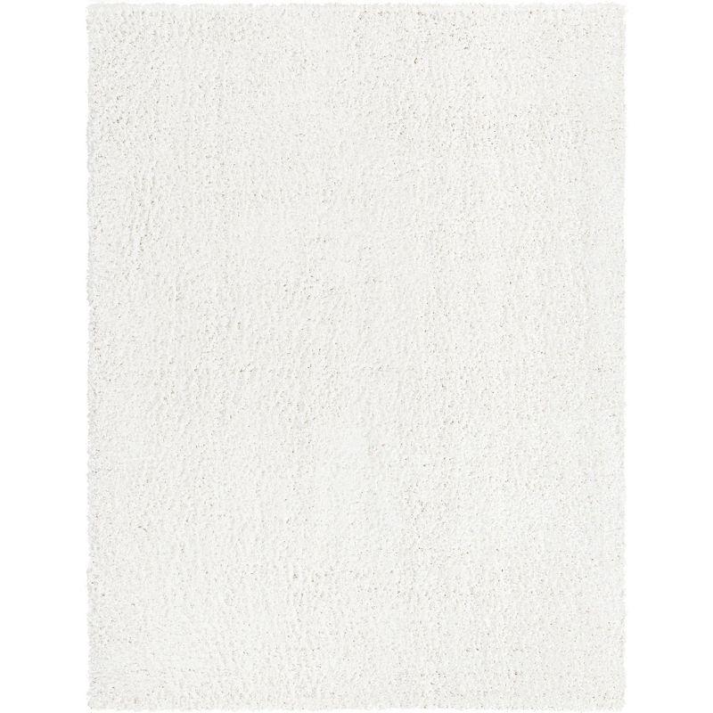 Alpine White 9' x 12' Braided Synthetic Shag Rug