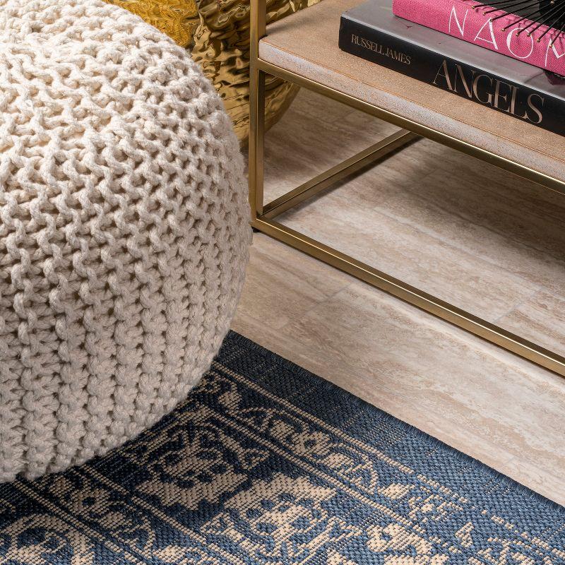 Mediterranean Dream Blue & Ivory Synthetic Medallion Rug