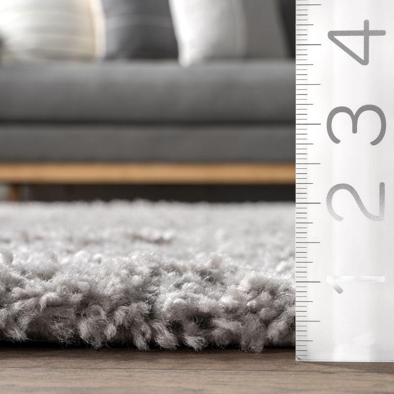 Silver 10' Contemporary Shag Runner Rug