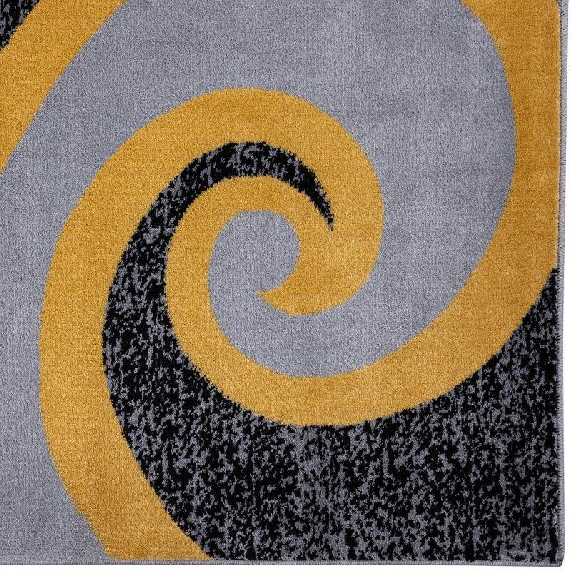 Abstract Swirls Red Synthetic 5' x 7' Area Rug