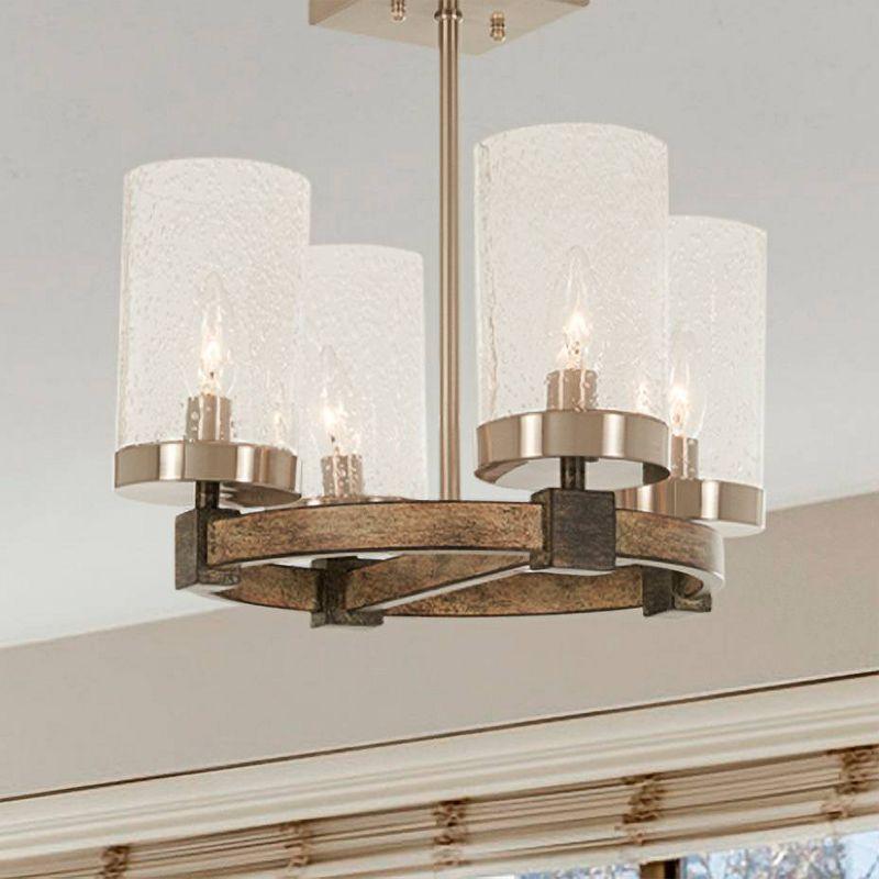 Bridlewood 15" 4-Light Clear Seedy Glass Ceiling Light