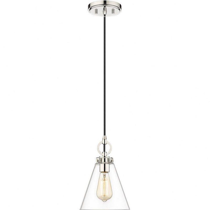 Harper 8" Polished Nickel Glass Globe Pendant Light