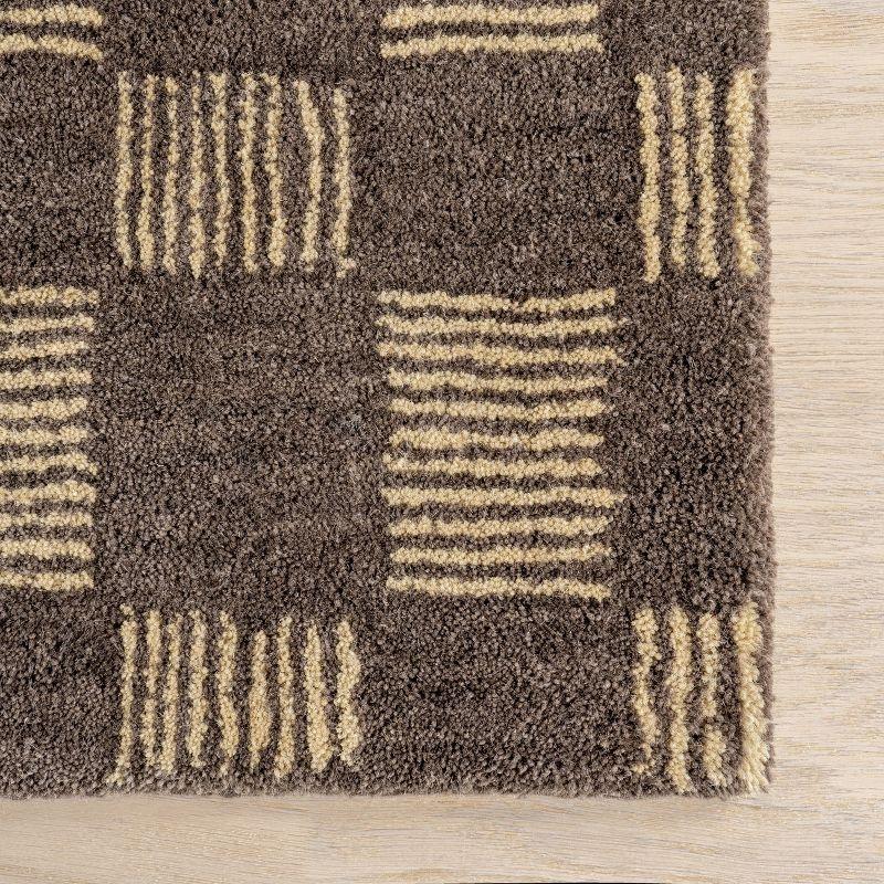 Ebern Designs Quince Checkered Wool Area Rug