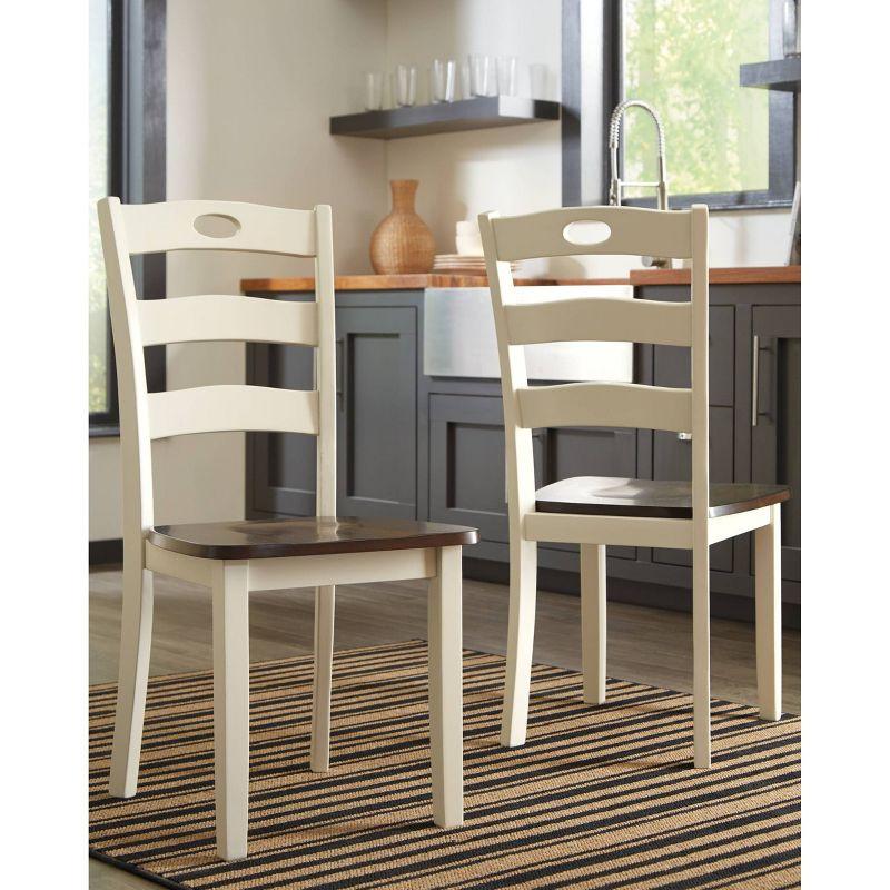 Cottage Charm Two-Tone Ladderback Wood Side Chair, Set of 2