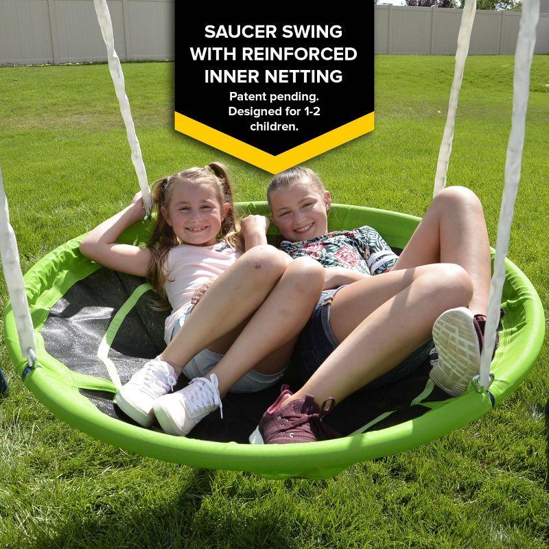 Sportspower Sportspower Outdoor Rosemead Metal Swing Set with Lifetime Warranty on 6' Double Wall Slide