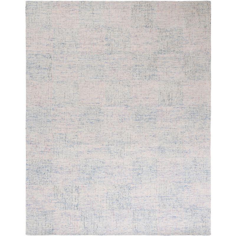 Blue and Ivory Hand-Tufted Wool 8' x 10' Area Rug