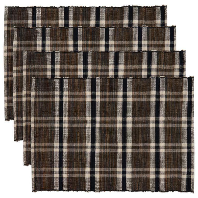 Saro Lifestyle Plaid Woven Water Hyacinth Placemat (Set of 4)