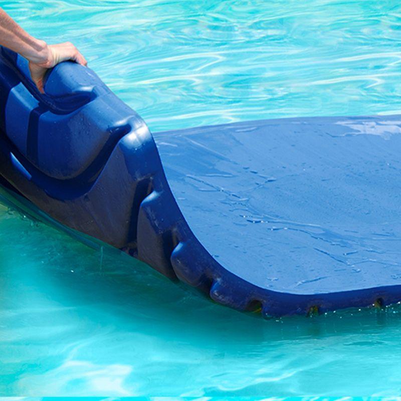 Big Joe Aquaria Roll Up Padded Soft Ripple Wave Floating Water Lounge Raft with Aqua Cell Foam Full Body Support for Swimming Pools, Blue