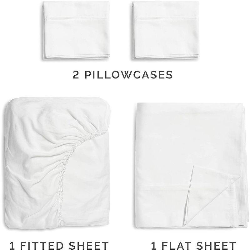 CGK Linens 4 Piece 100% Cotton 400 Thread Count Hotel Quality Bed Sheet Set