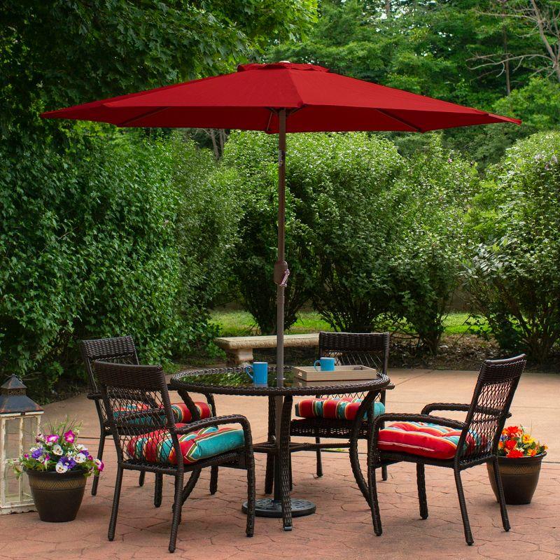 Northlight 9ft Outdoor Patio Market Umbrella with Hand Crank and Tilt, Red