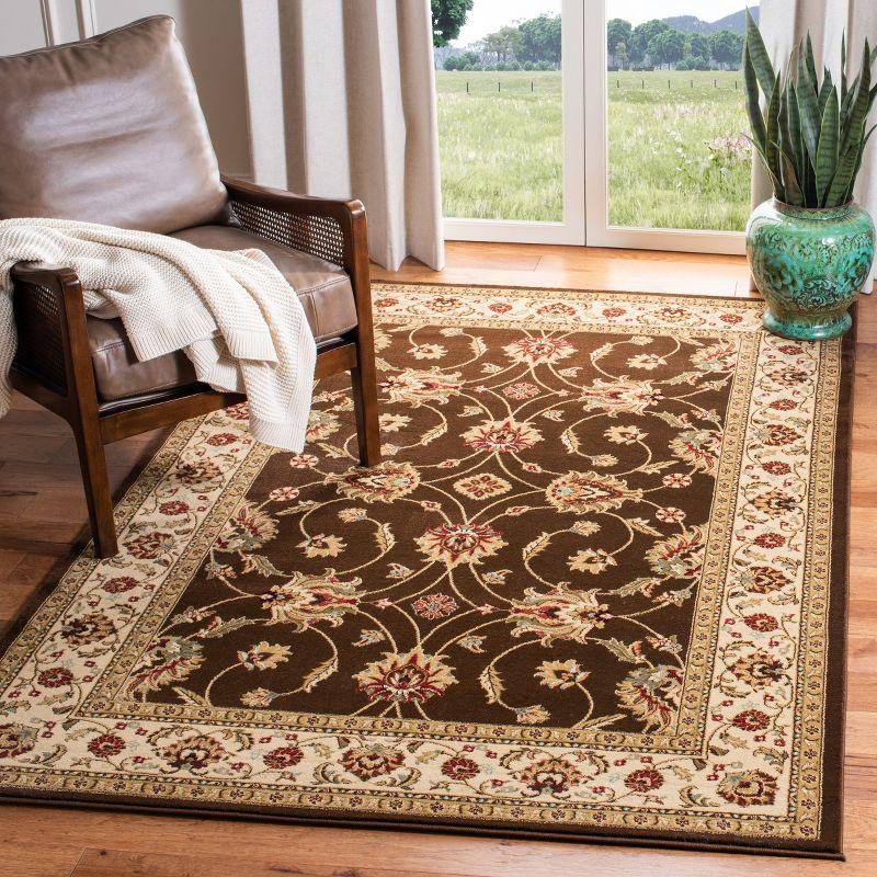 Lyndhurst LNH553 Power Loomed Area Rug - Brown/Ivory - 5'3"x7'6" - Safavieh