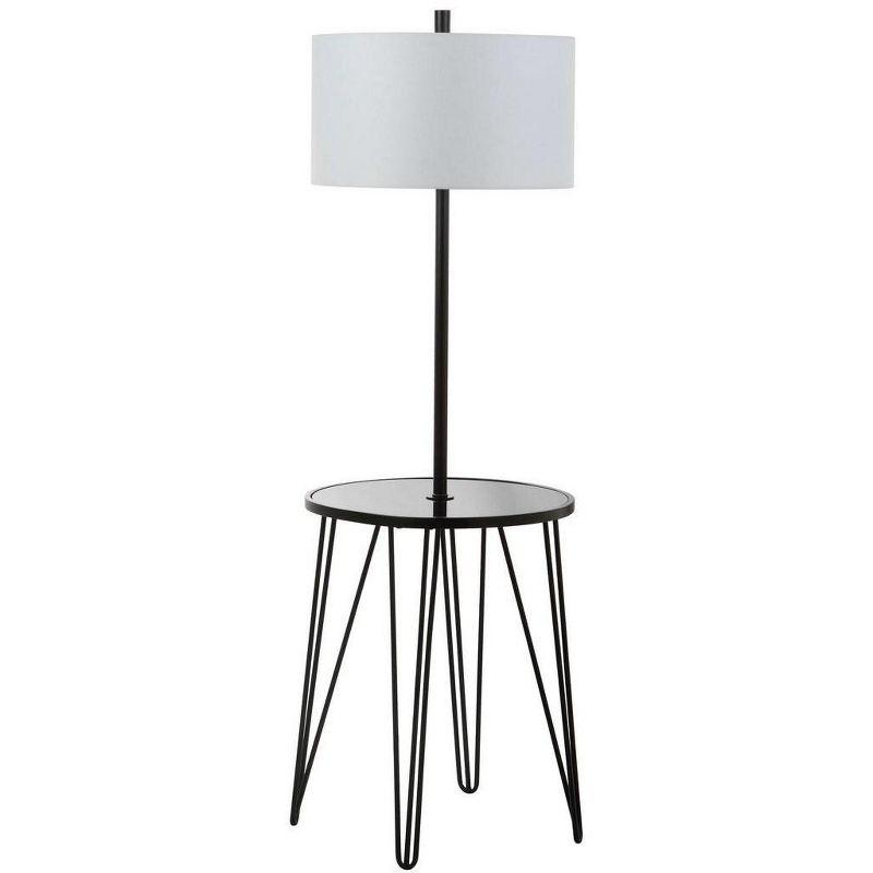 Ivy Bronx Dellinger 58'' Black Tray Table Floor Lamp