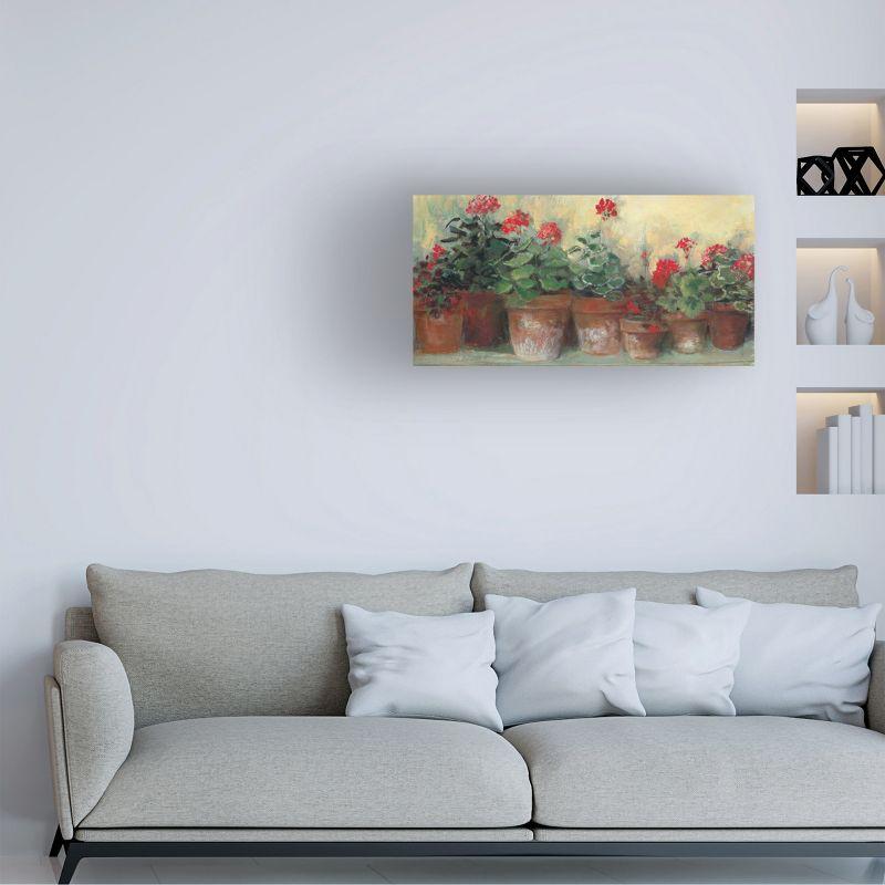 Trademark Fine Art -Carol Rowan 'Kathleens Geraniums' Canvas Art