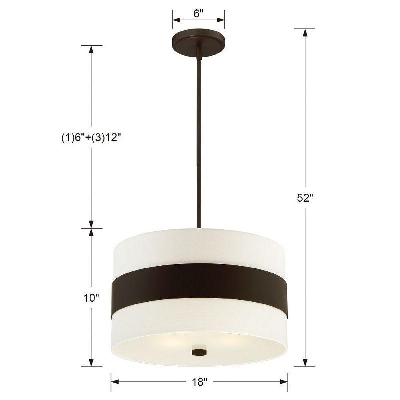 Crystorama Lighting Grayson 3 - Light Pendant in  Dark Bronze