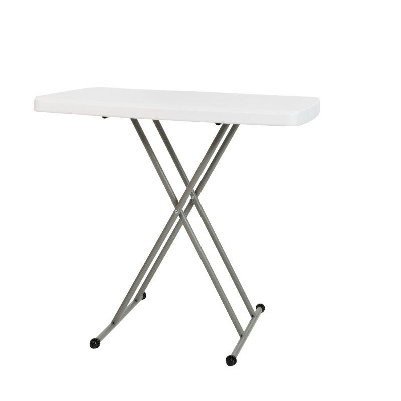 Granite White & Gray Adjustable Height Indoor/Outdoor Folding Table