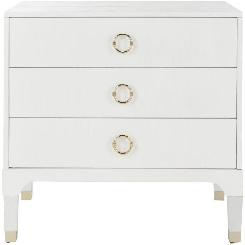 Lorna 3 Drawer Nightstand - FOX6232 - White - Safavieh Couture