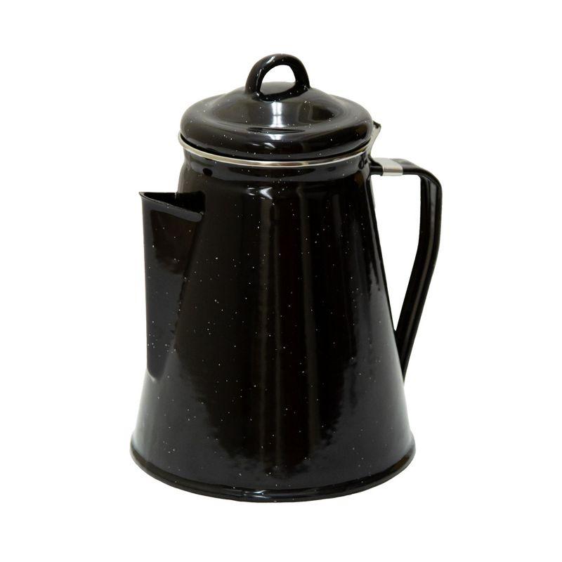 Stansport Enamel Percolator Coffee Pot 8 Cup - Black