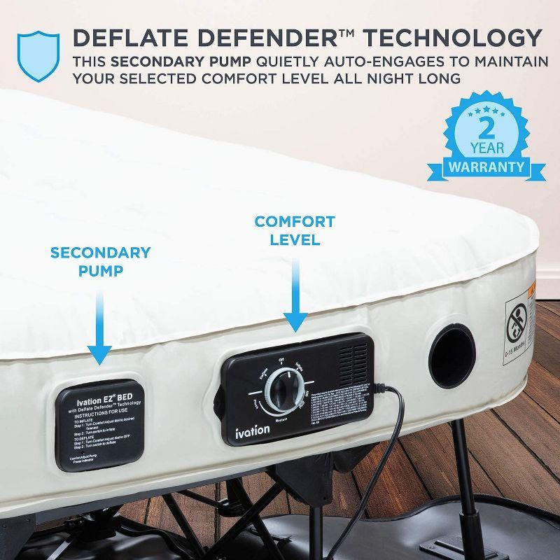Ivation Twin Air Mattress with Built In Pump & Deflate Defender Twin