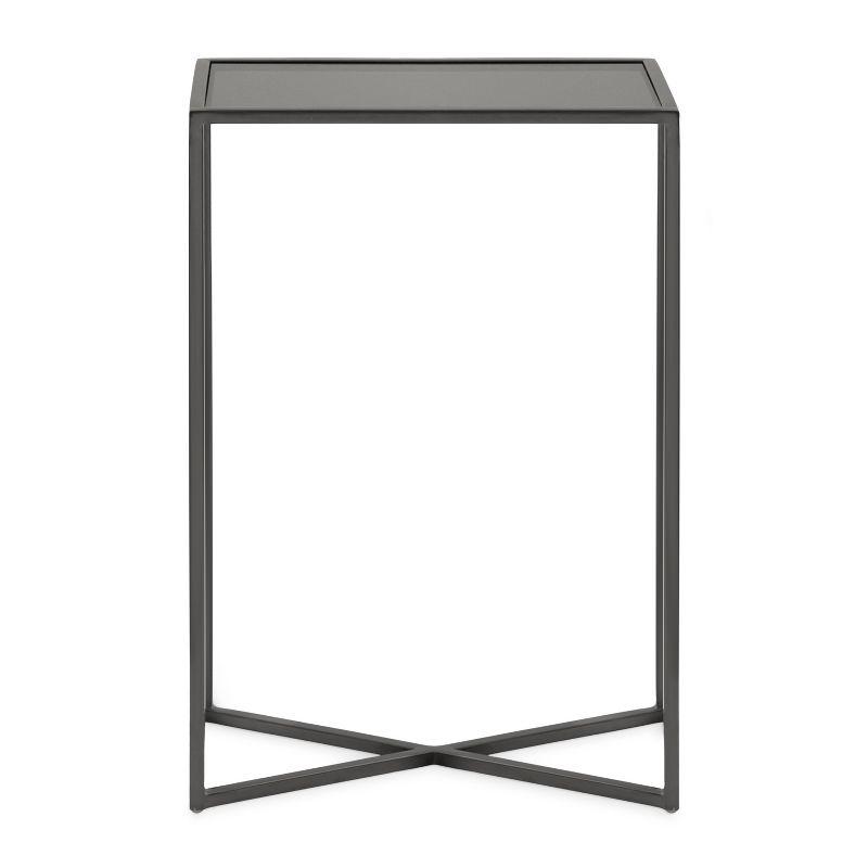 Kate and Laurel Jaspur Rectangle Metal Side Table, 16x8x24, Pewter