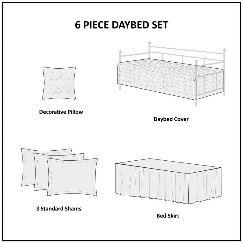 Madison Park Tuscany 6 Piece Reversible Scalloped Edge Daybed Cover Set