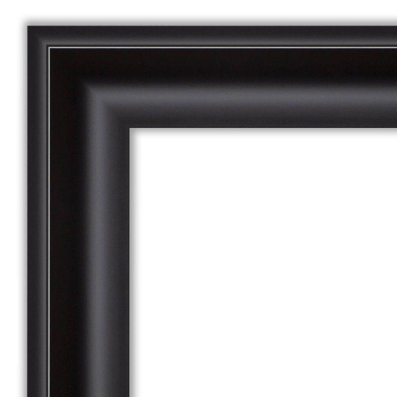 44" x 33" Non-Beveled Grand Black Wall Mirror - Amanti Art: Modern Rectangle, Polystyrene Frame, Wall Mounted