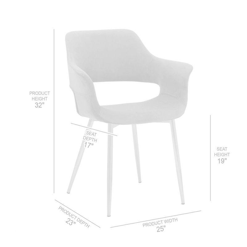 Gigi Velvet Metal Dining Room Chair Green - Armen Living: Gold Legs, Ergonomic Back, Set of 2