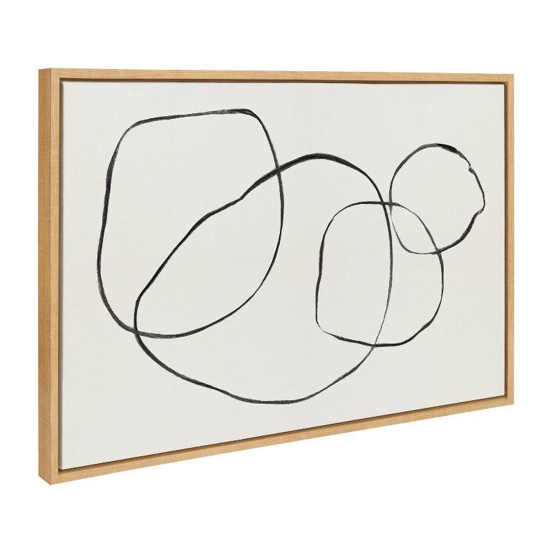 (Set of 3) 23" x 33" Sylvie Going in Circles and Minimalist Woman Framed Canvas Set Natural - Kate & Laurel All Things Decor: