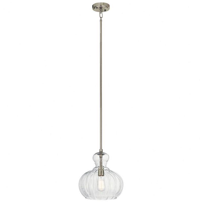 Riviera Vintage-Inspired Clear Glass Globe Pendant with Brushed Nickel Finish