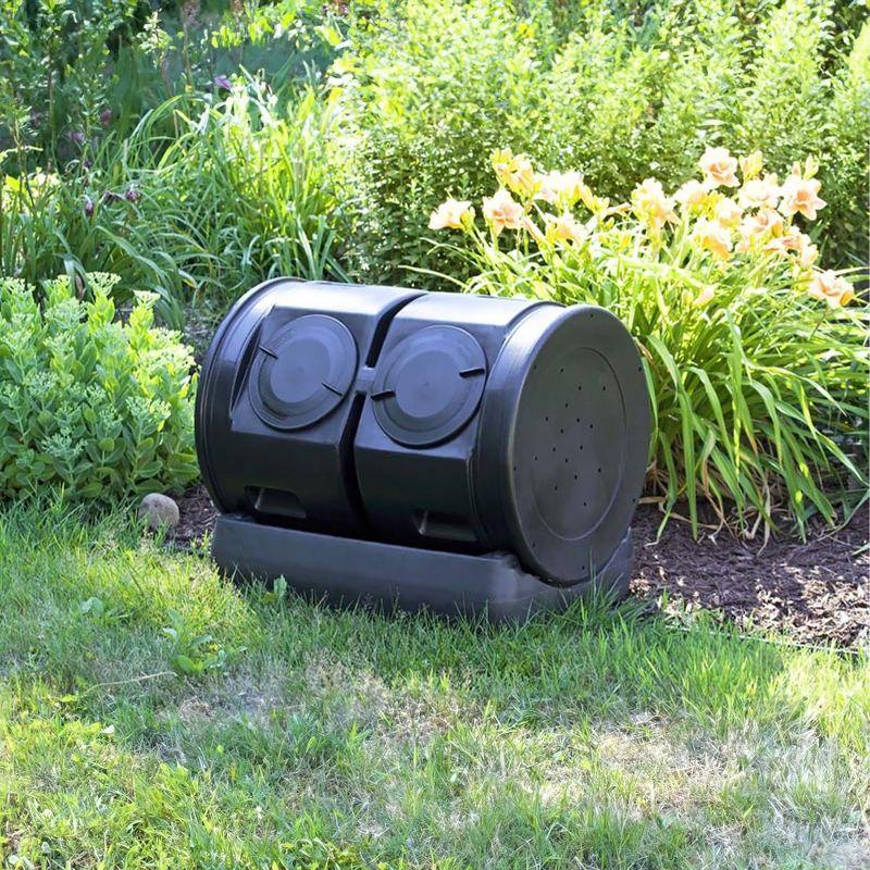 Good Ideas Compost Wizard 50 Gallons Plastic Outdoor Tumbler Composter with Latching Lid