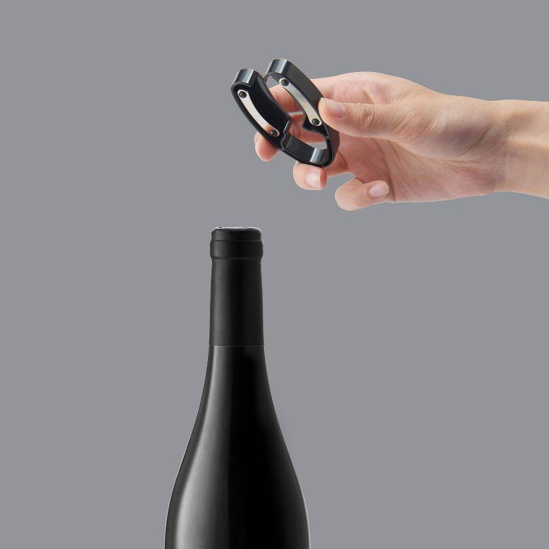Houdini Electric Wine Corkscrew Set: Stainless Steel & ABS, 6-Piece Barware, Battery Operated Wine Opener, Black