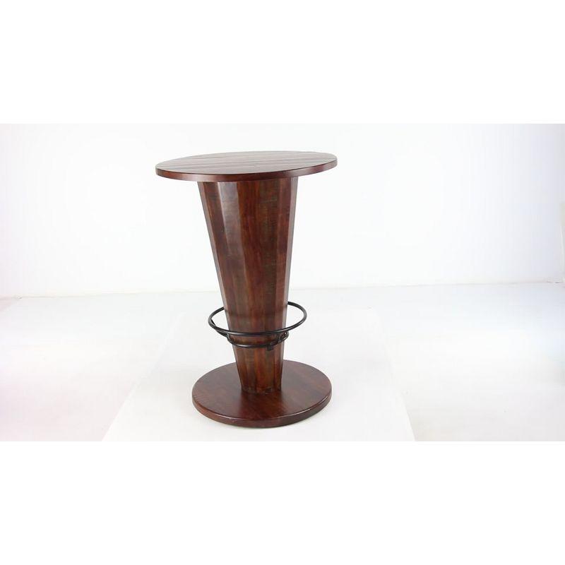 Rustic Gum Tree Wood Bar Height Table - Brown - Olivia & May: 40-Inch, Round, Indoor Dining