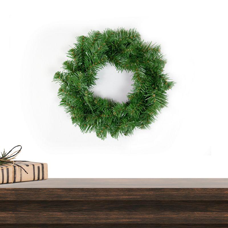 Canadian Pine Mini Artificial Christmas Wreath 12-Inch Unlit