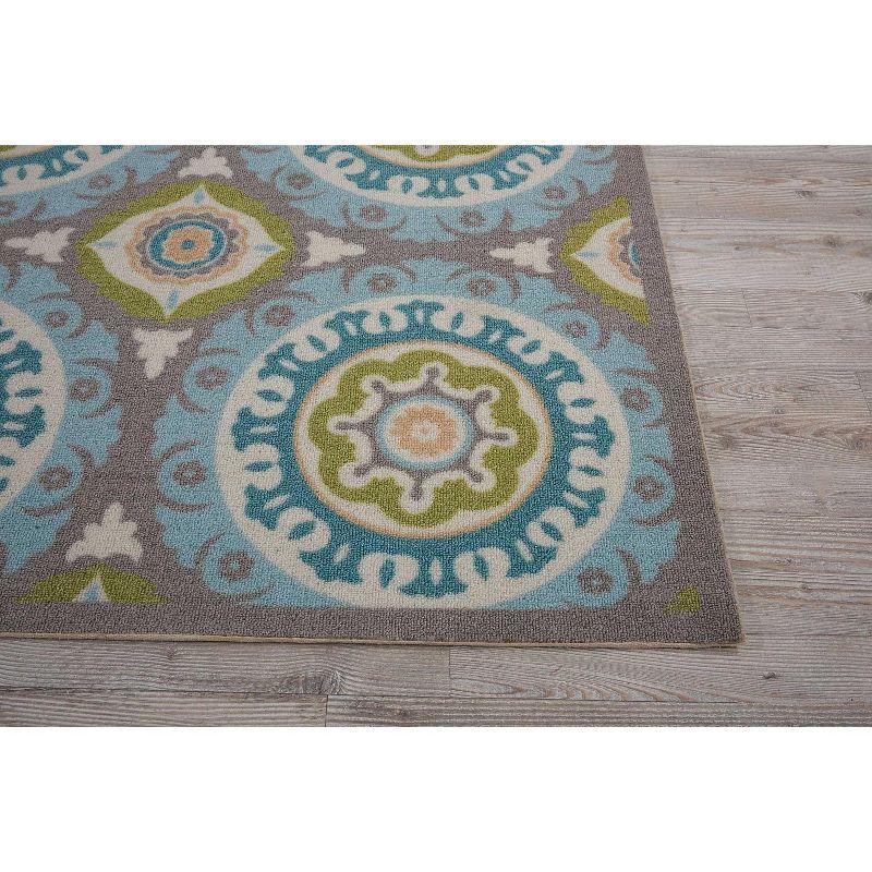 Waverly Sun & Shade "Solar Flair" Jade Indoor/Outdoor Area Rug by Nourison SND16 6'6" x 6'6"