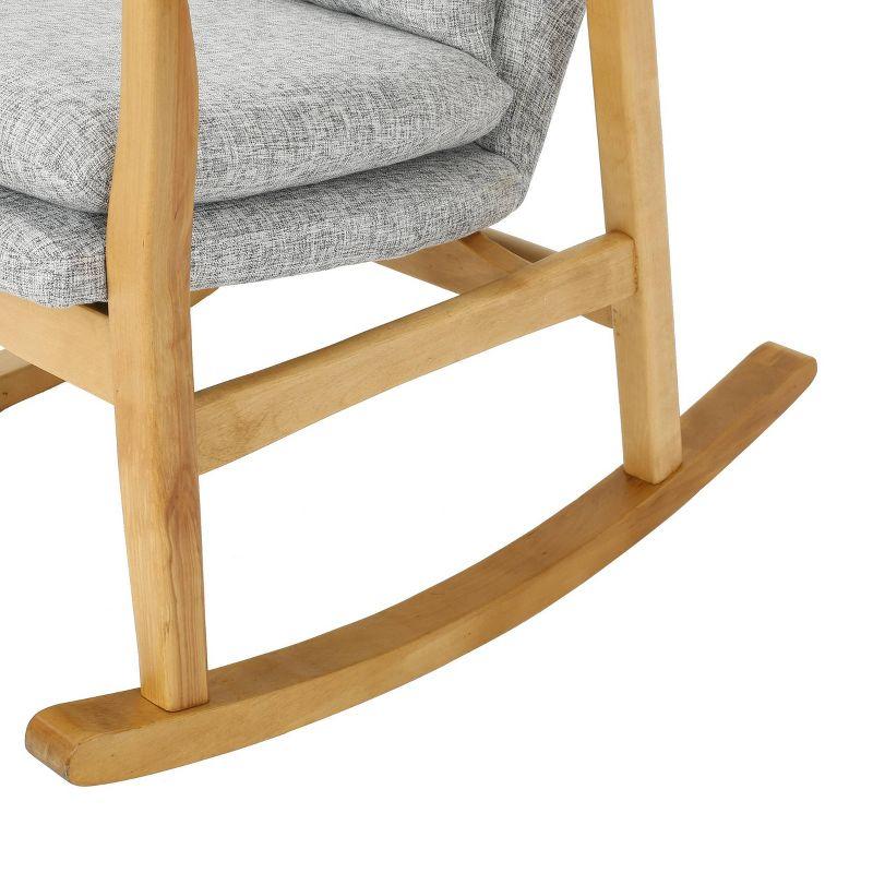 Benny Mid Century Modern Fabric Rocking Chair Light Gray: Birch Frame, Tufted Back - Christopher Knight Home