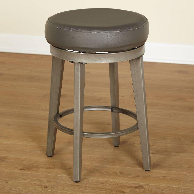 2pc 24" Linden Swivel Counter Height Barstools Gray - angelo:HOME